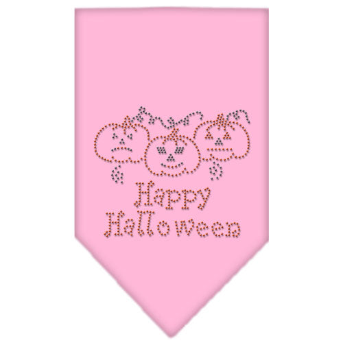 Happy Halloween Rhinestone Bandana Light Pink Large GreatEagleInc