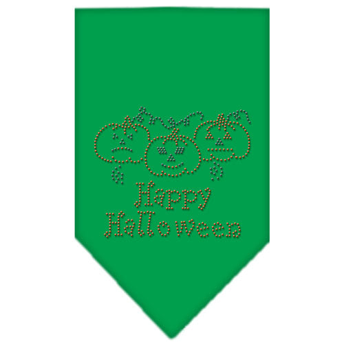 Happy Halloween Rhinestone Bandana Emerald Green Small GreatEagleInc