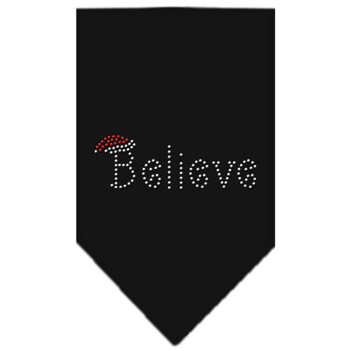 Believe Rhinestone Bandana Black Large GreatEagleInc