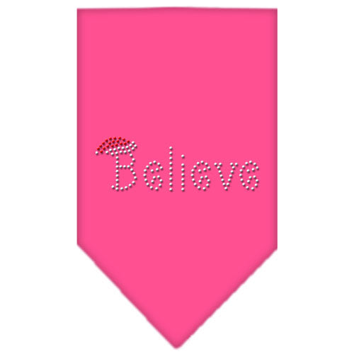 Believe Rhinestone Bandana Bright Pink Large GreatEagleInc