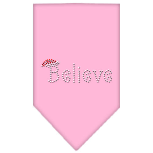 Believe Rhinestone Bandana Light Pink Large GreatEagleInc