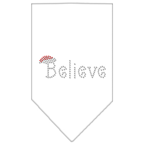 Believe Rhinestone Bandana White Large GreatEagleInc