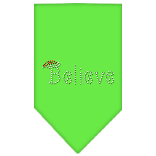 Believe Rhinestone Bandana Lime Green Small GreatEagleInc