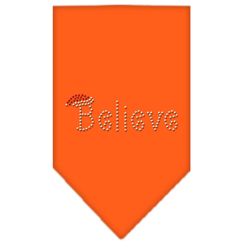 Believe Rhinestone Bandana Orange Small GreatEagleInc