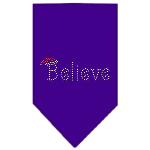 Believe Rhinestone Bandana Purple Small GreatEagleInc