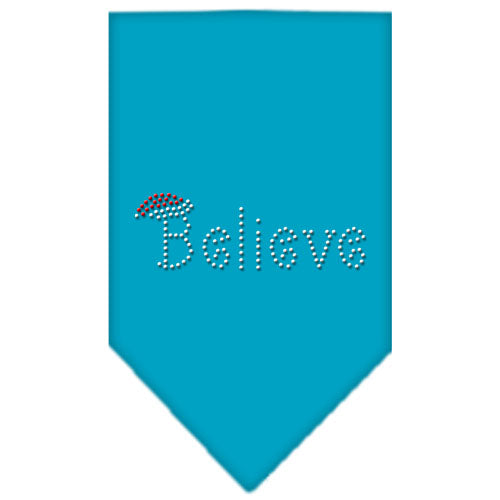 Believe Rhinestone Bandana Turquoise Small GreatEagleInc