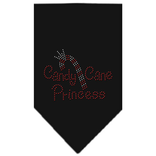Candy Cane Princess Rhinestone Bandana Black Large GreatEagleInc