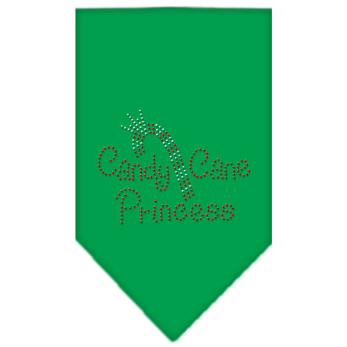Candy Cane Princess Rhinestone Bandana Emerald Green Large GreatEagleInc
