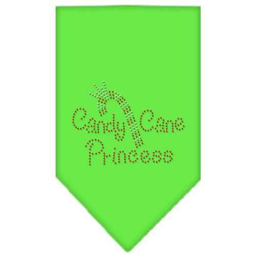 Candy Cane Princess Rhinestone Bandana Lime Green Large GreatEagleInc