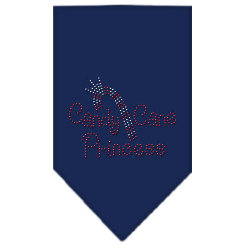 Candy Cane Princess Rhinestone Bandana Navy Blue Large GreatEagleInc