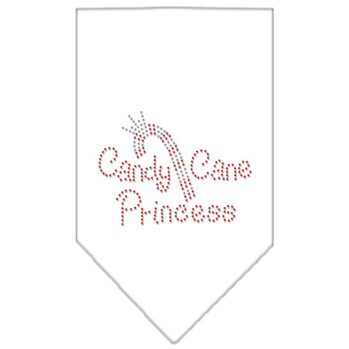Candy Cane Princess Rhinestone Bandana White Large GreatEagleInc