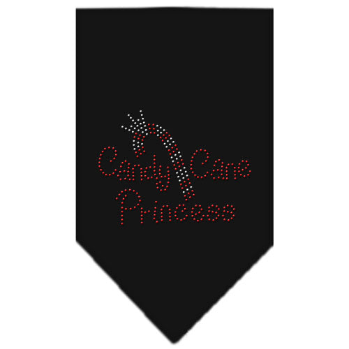 Candy Cane Princess Rhinestone Bandana Black Small GreatEagleInc