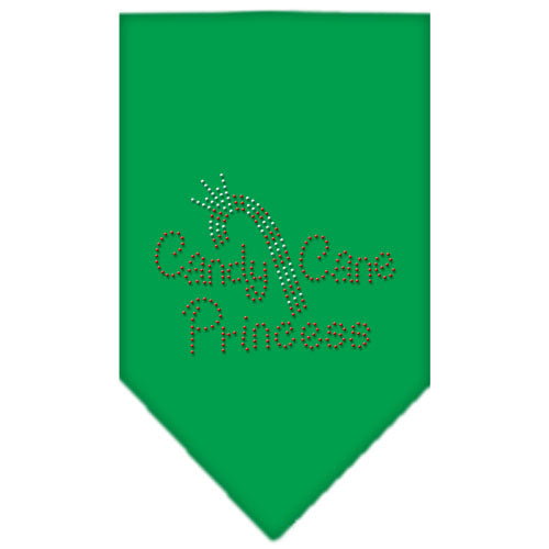 Candy Cane Princess Rhinestone Bandana Emerald Green Small GreatEagleInc