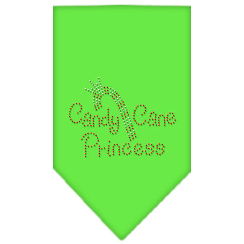 Candy Cane Princess Rhinestone Bandana Lime Green Small GreatEagleInc