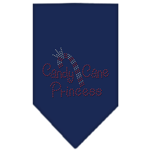 Candy Cane Princess Rhinestone Bandana Navy Blue Small GreatEagleInc