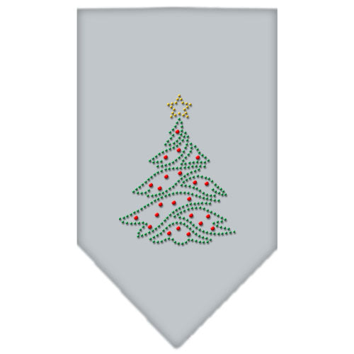 Christmas Tree Rhinestone Bandana Grey Large GreatEagleInc