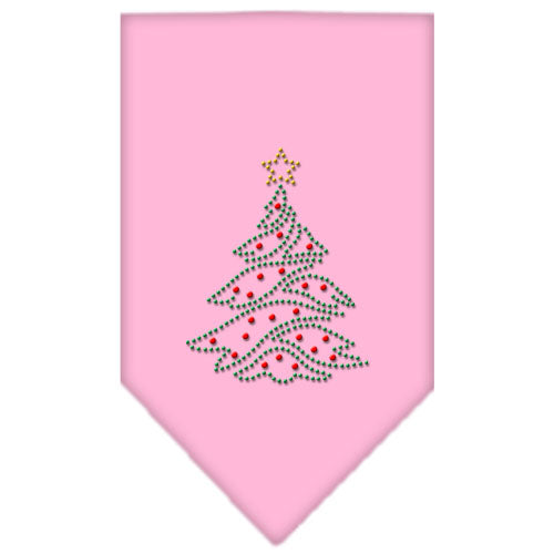 Christmas Tree Rhinestone Bandana Light Pink Large GreatEagleInc