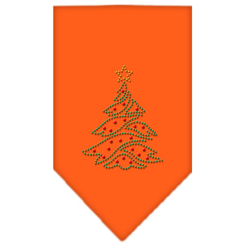 Christmas Tree Rhinestone Bandana Orange Large GreatEagleInc