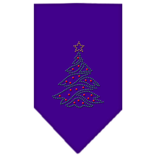 Christmas Tree Rhinestone Bandana Purple Large GreatEagleInc