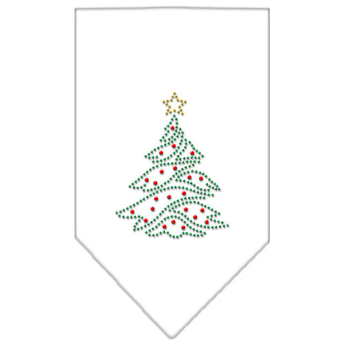 Christmas Tree Rhinestone Bandana White Large GreatEagleInc