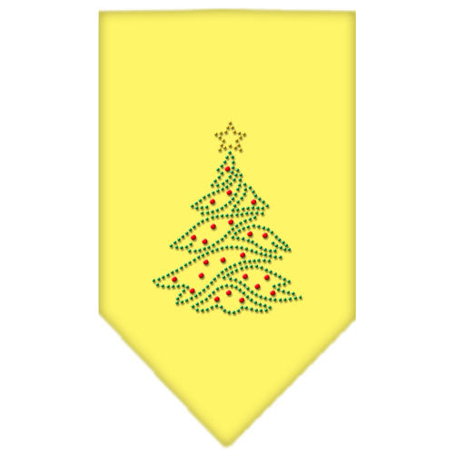 Christmas Tree Rhinestone Bandana Yellow Large GreatEagleInc