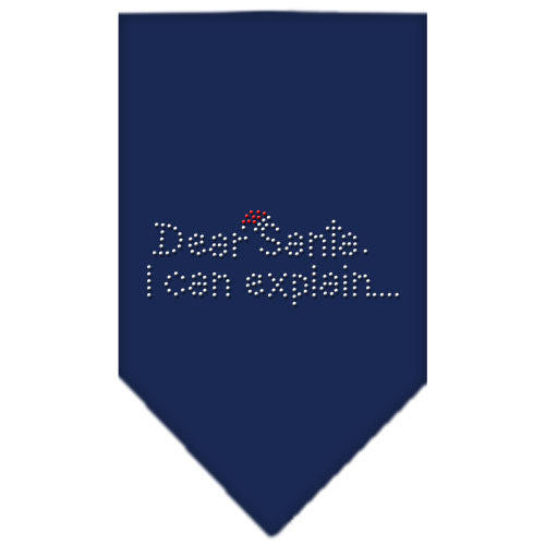 Dear Santa Rhinestone Bandana Navy Blue Large GreatEagleInc