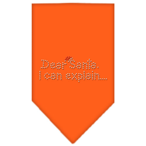 Dear Santa Rhinestone Bandana Orange Large GreatEagleInc