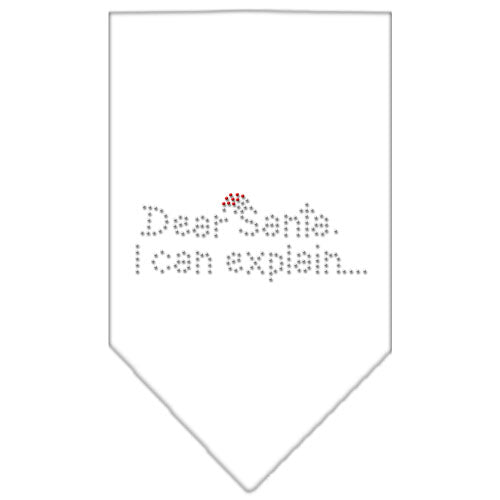 Dear Santa Rhinestone Bandana White Large GreatEagleInc