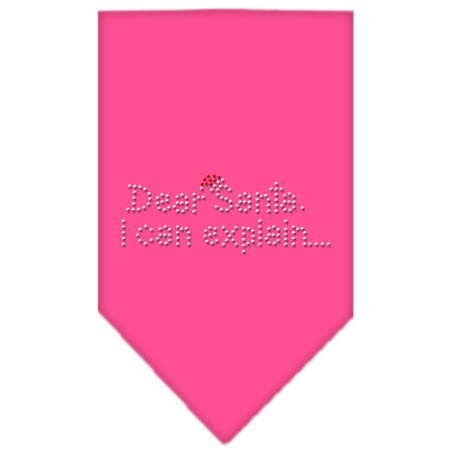 Dear Santa Rhinestone Bandana Bright Pink Small GreatEagleInc