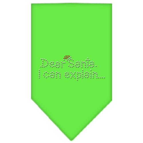 Dear Santa Rhinestone Bandana Lime Green Small GreatEagleInc