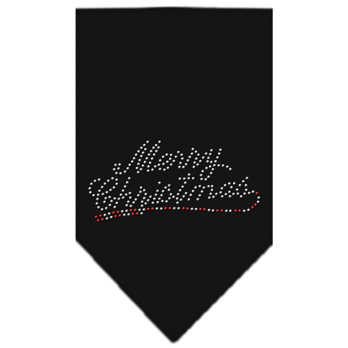 Merry Christmas Rhinestone Bandana Black Large GreatEagleInc