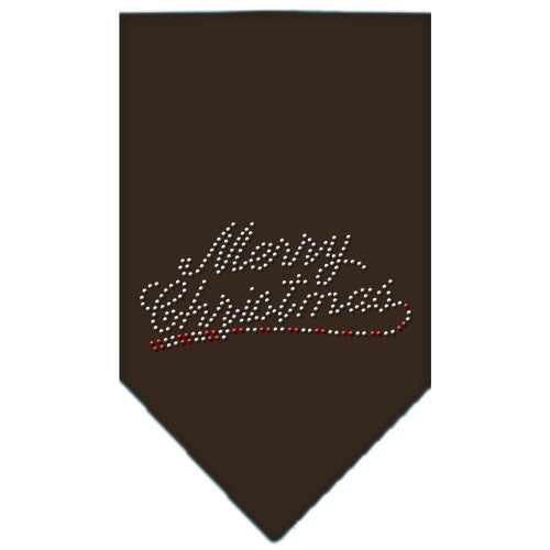 Merry Christmas Rhinestone Bandana Cocoa Large GreatEagleInc