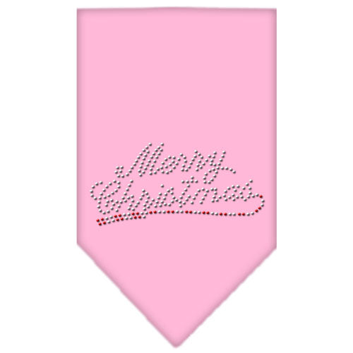 Merry Christmas Rhinestone Bandana Light Pink Large GreatEagleInc
