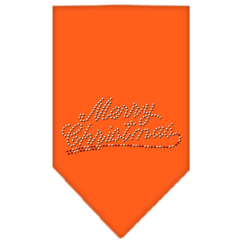 Merry Christmas Rhinestone Bandana Orange Large GreatEagleInc