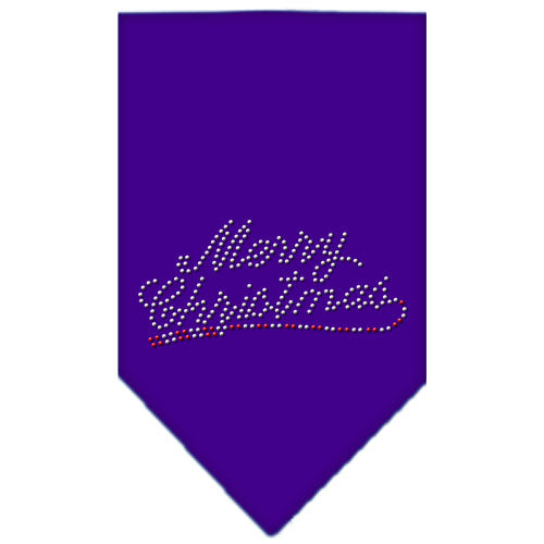 Merry Christmas Rhinestone Bandana Purple Large GreatEagleInc