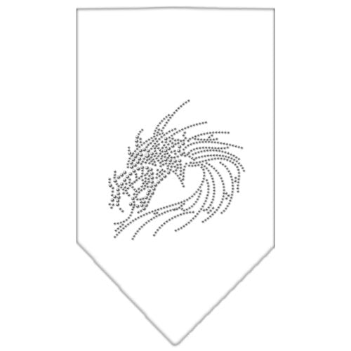 Dragon Rhinestone Bandana White Small GreatEagleInc
