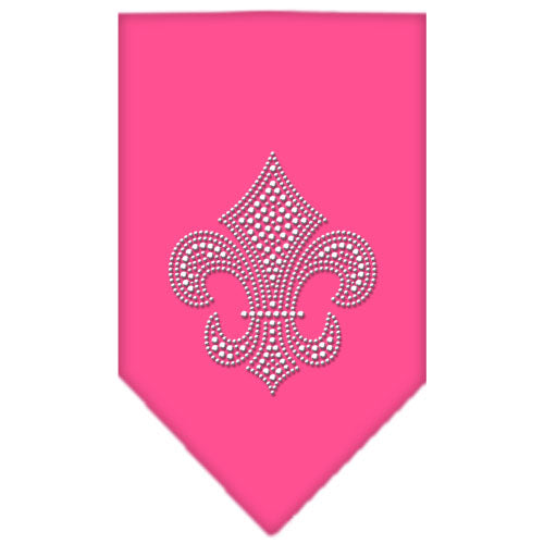 Fleur De Lis Rhinestone Bandana Bright Pink Small GreatEagleInc