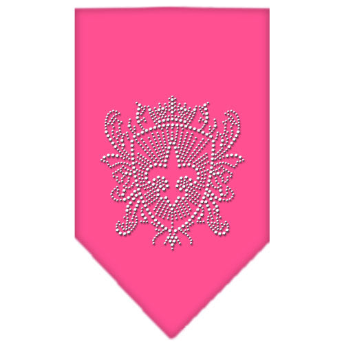 Fleur De Lis Shield Rhinestone Bandana Bright Pink Small GreatEagleInc