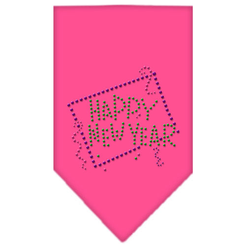 Happy New Year Rhinestone Bandana Bright Pink Large GreatEagleInc