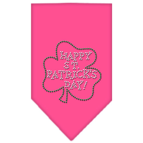 Happy St Patricks Day Rhinestone Bandana Bright Pink Large GreatEagleInc