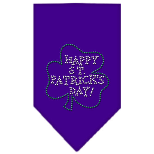 Happy St Patricks Day Rhinestone Bandana Purple Small GreatEagleInc