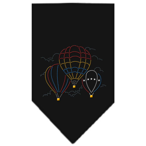 Hot Air Balloons Rhinestone Bandana Black Large GreatEagleInc