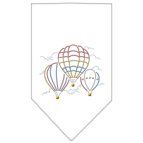 Hot Air Balloons Rhinestone Bandana White Large GreatEagleInc