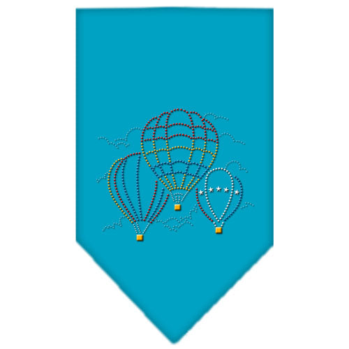 Hot Air Balloons Rhinestone Bandana Turquoise Small GreatEagleInc