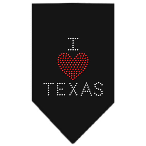 I Heart Texas Rhinestone Bandana Black Large GreatEagleInc