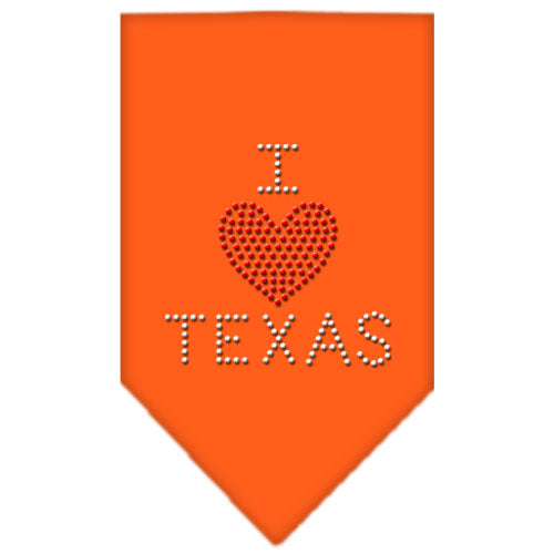 I Heart Texas Rhinestone Bandana Orange Small GreatEagleInc