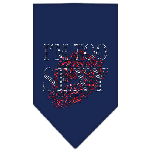 I'm Too Sexy Rhinestone Bandana Navy Blue Large Default Title