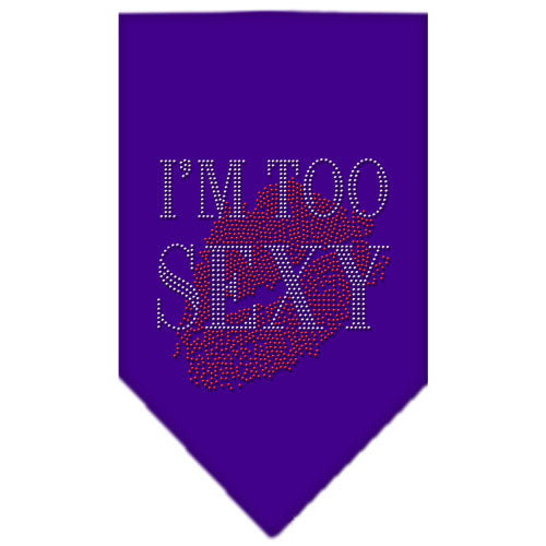 I'm Too Sexy Rhinestone Bandana Purple Large GreatEagleInc