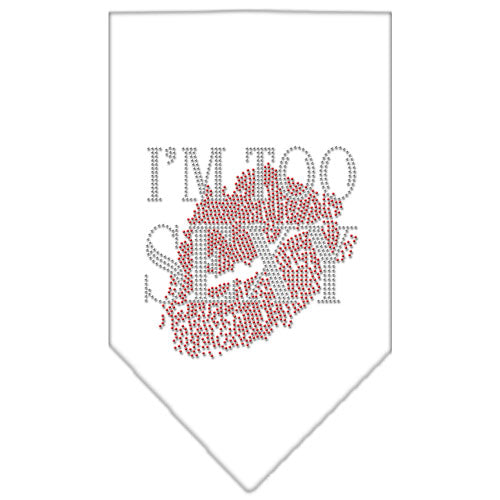I'm Too Sexy Rhinestone Bandana White Large Default Title