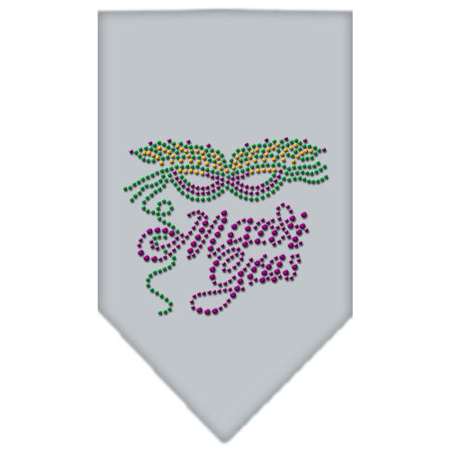 Mardi Gras Rhinestone Bandana Grey Large Default Title